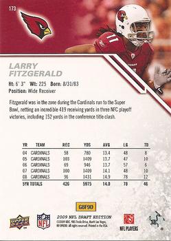 2009 Upper Deck Draft Edition #173 Larry Fitzgerald Back
