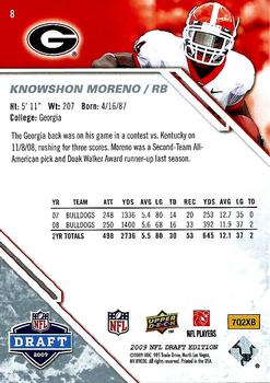 2009 Upper Deck Draft Edition #8 Knowshon Moreno Back