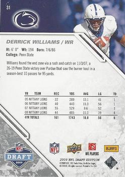 2009 Upper Deck Draft Edition #31 Derrick Williams Back