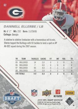2009 Upper Deck Draft Edition #62 Dannell Ellerbe Back