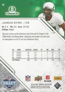 2009 Upper Deck Draft Edition #98 Jairus Byrd Back