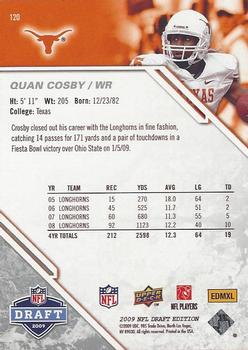 2009 Upper Deck Draft Edition #120 Quan Cosby Back