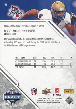 2009 Upper Deck Draft Edition #122 Brennan Marion Back