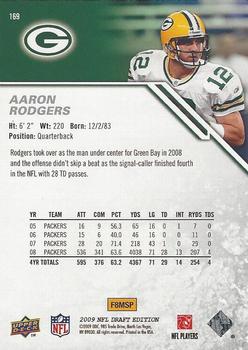 2009 Upper Deck Draft Edition #169 Aaron Rodgers Back