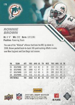 2009 Upper Deck Draft Edition #179 Ronnie Brown Back