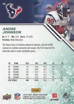2009 Upper Deck Draft Edition #185 Andre Johnson Back