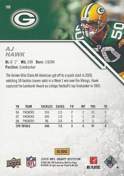 2009 Upper Deck Draft Edition #188 A.J. Hawk Back