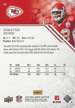 2009 Upper Deck Draft Edition #192 Dwayne Bowe Back