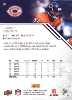 2009 Upper Deck Draft Edition #197 Lance Briggs Back