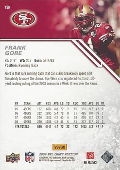 2009 Upper Deck Draft Edition #198 Frank Gore Back
