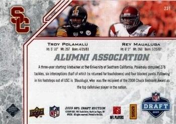 2009 Upper Deck Draft Edition #231 Troy Polamalu / Rey Maualuga Back