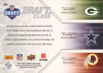 2009 Upper Deck Draft Edition #296 Jason Campbell / Aaron Rodgers / Marion Barber Back