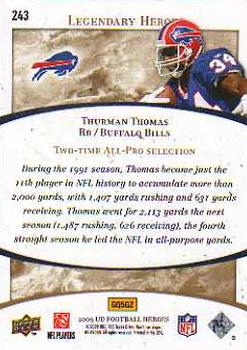 2009 Upper Deck Heroes #243 Thurman Thomas Back