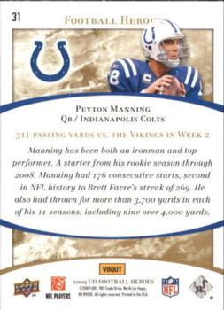 2009 Upper Deck Heroes #31 Peyton Manning Back