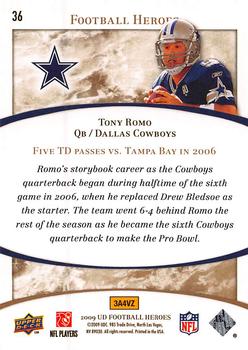 2009 Upper Deck Heroes #36 Tony Romo Back