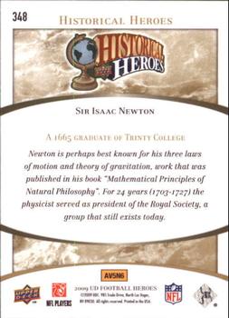 2009 Upper Deck Heroes #348 Sir Isaac Newton Back