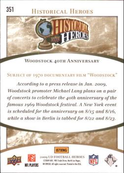 2009 Upper Deck Heroes #351 Woodstock Anniversary Back