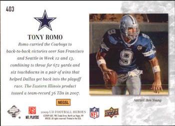 2009 Upper Deck Heroes #403 Tony Romo Back