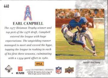 2009 Upper Deck Heroes #440 Earl Campbell Back
