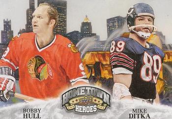 2009 Upper Deck Heroes #489 Bobby Hull / Mike Ditka Front