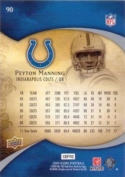 2009 Upper Deck Icons #90 Peyton Manning Back