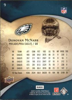 2009 Upper Deck Icons #9 Donovan McNabb Back