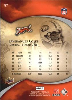 2009 Upper Deck Icons #57 Laveranues Coles Back