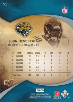 2009 Upper Deck Icons #95 John Henderson Back
