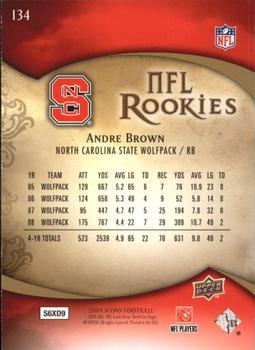 2009 Upper Deck Icons #134 Andre Brown Back