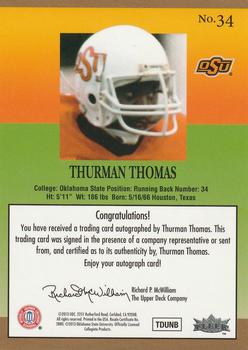 2013 Fleer Retro - Ultra Autographs #34 Thurman Thomas Back