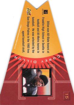 1998 Playoff Contenders - Pennants Gray Felt (Red Foil) #15 Corey Dillon Back