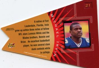 1998 Playoff Contenders - Pennants Gray Felt (Red Foil) #21 Michael Irvin Back