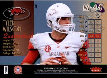 2013 Fleer Retro - '98 Metal Universe #M-44 Tyler Wilson Back