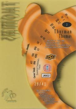 2013 Fleer Retro - E-X Century Essential Credentials Future #2 Thurman Thomas Back