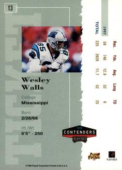1998 Playoff Contenders - Ticket #13 Wesley Walls Back