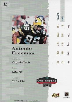 1998 Playoff Contenders - Ticket #32 Antonio Freeman Back
