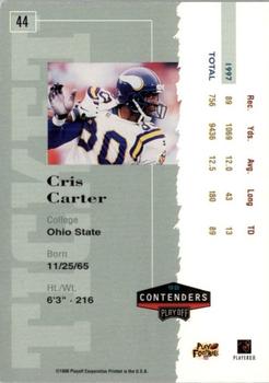 1998 Playoff Contenders - Ticket #44 Cris Carter Back