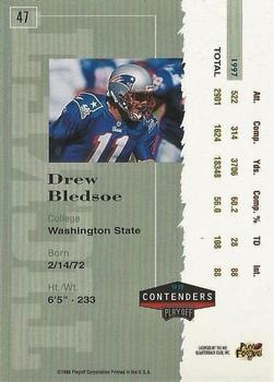1998 Playoff Contenders - Ticket #47 Drew Bledsoe Back