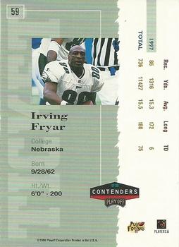 1998 Playoff Contenders - Ticket #59 Irving Fryar Back
