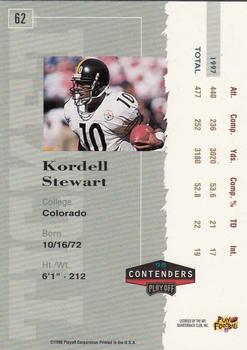 1998 Playoff Contenders - Ticket #62 Kordell Stewart Back