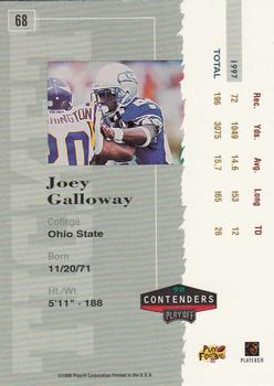 1998 Playoff Contenders - Ticket #68 Joey Galloway Back