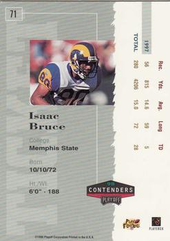 1998 Playoff Contenders - Ticket #71 Isaac Bruce Back
