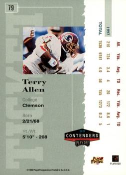 1998 Playoff Contenders - Ticket #79 Terry Allen Back