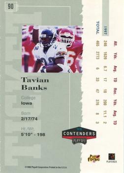 1998 Playoff Contenders - Ticket #90 Tavian Banks Back