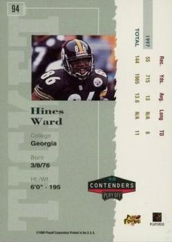 1998 Playoff Contenders - Ticket #94 Hines Ward Back