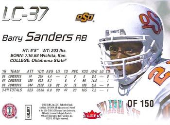 2013 Fleer Retro - Flair Showcase Legacy Collection #LC-37 Barry Sanders Back