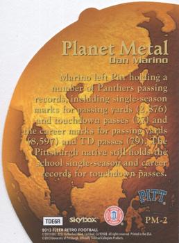 2013 Fleer Retro - Metal Universe Planet Metal #PM-2 Dan Marino Back
