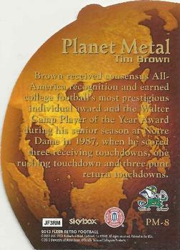2013 Fleer Retro - Metal Universe Planet Metal #PM-8 Tim Brown Back