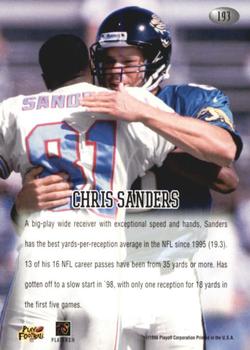 1998 Playoff Momentum Retail #193 Chris Sanders Back