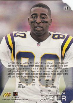1998 Playoff Absolute Retail #43 Cris Carter Back